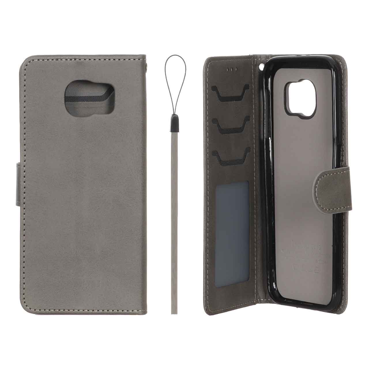 کیف موبایل مگنتی درجه یک داخل خز MNC Plus مدل Samsung Galaxy S6 - خاکستری