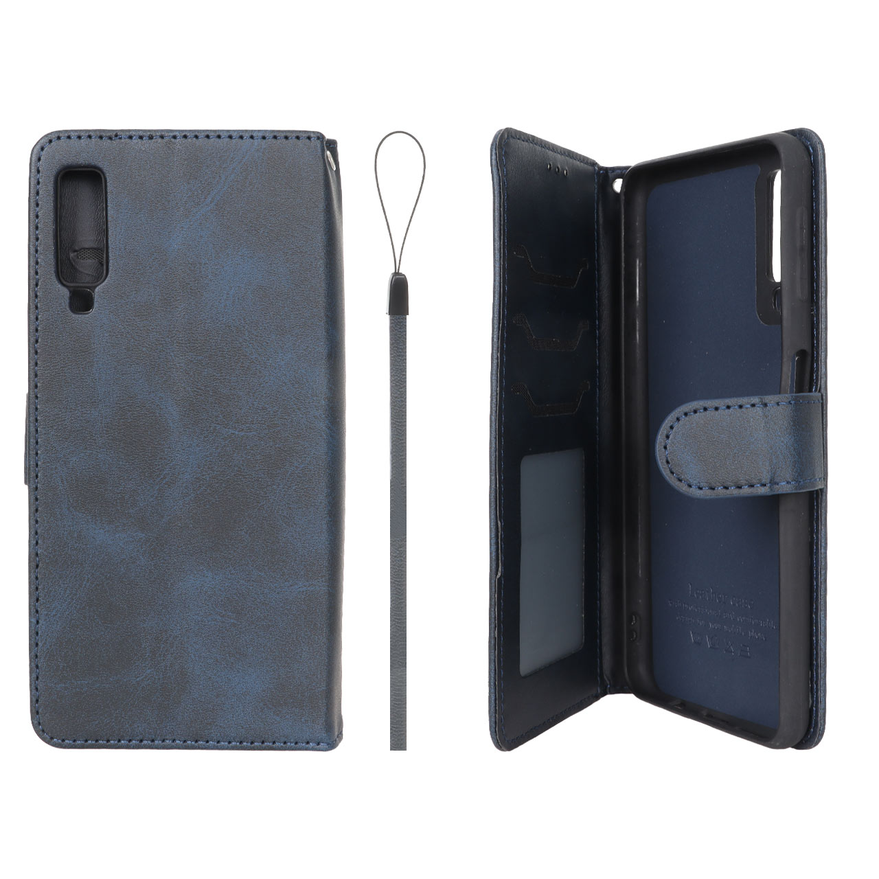 کیف موبایل مگنتی درجه یک داخل خز MNC Plus مدل Samsung Galaxy A750 / A7 (2018) - سرمه ای