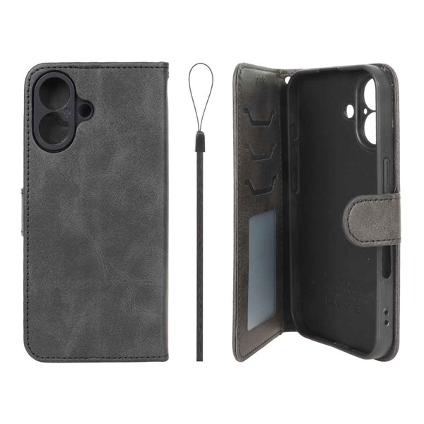 کیف موبایل مگنتی درجه یک داخل خز MNC Plus مدل Apple iPhone 16 - مشکی