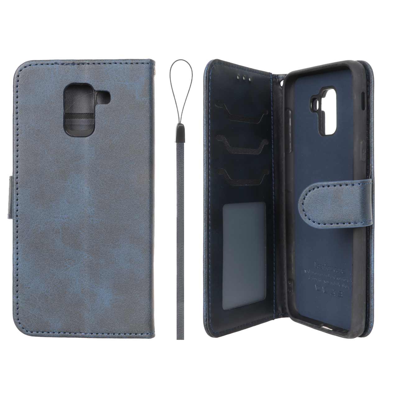 کیف موبایل مگنتی درجه یک داخل خز MNC Plus مدل Samsung Galaxy J6 2018 / J600 - سرمه ای