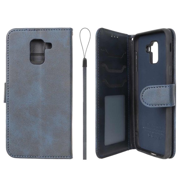 کیف موبایل مگنتی درجه یک داخل خز MNC Plus مدل Samsung Galaxy J6 2018 / J600 - سرمه ای