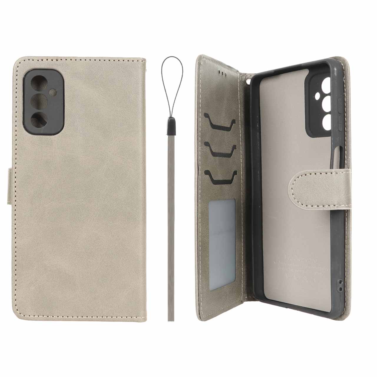 کیف موبایل مگنتی درجه یک داخل خز MNC Plus مدل Samsung Galaxy M52 - خاکستری