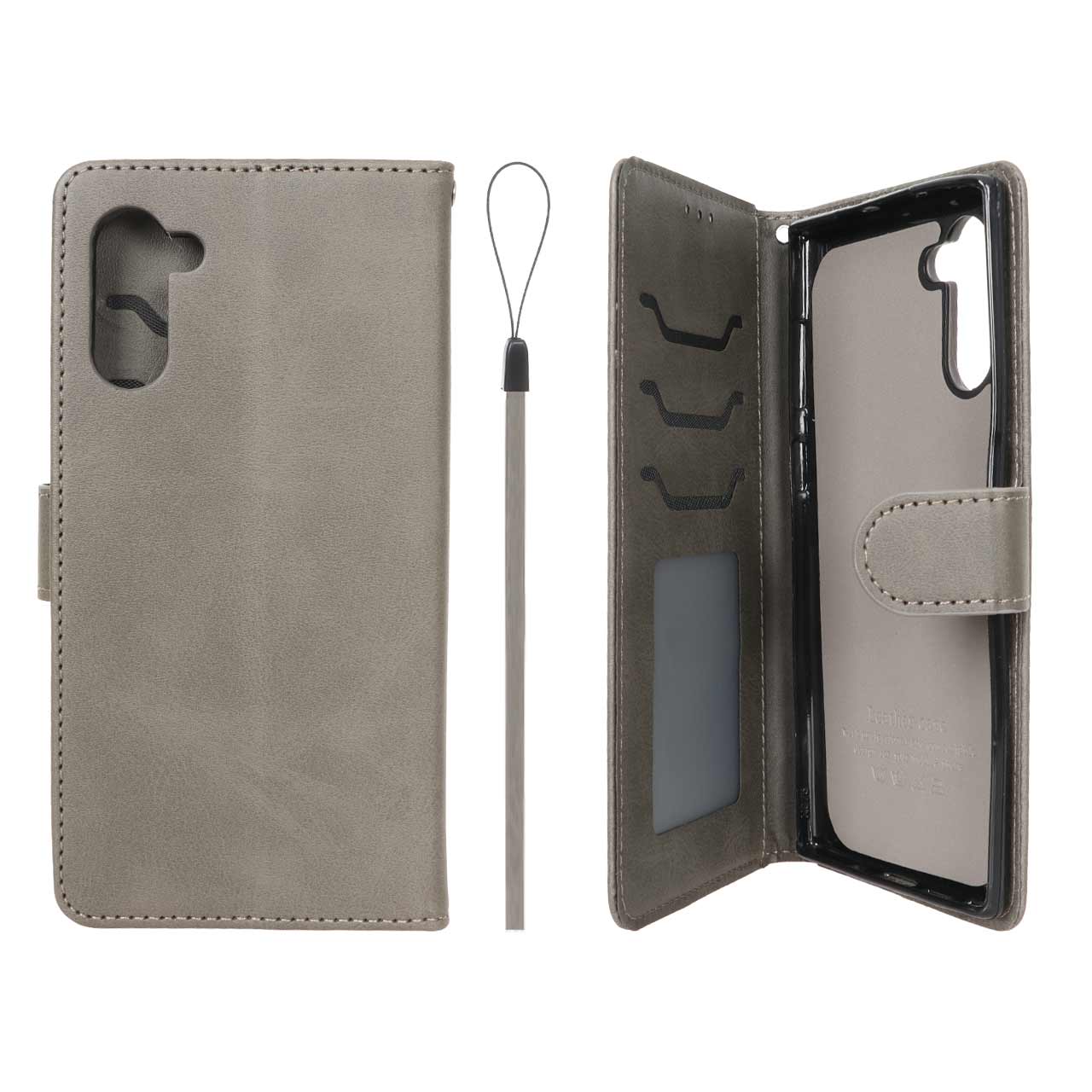کیف موبایل مگنتی درجه یک داخل خز MNC Plus مدل Samsung Galaxy Note 10 - خاکستری