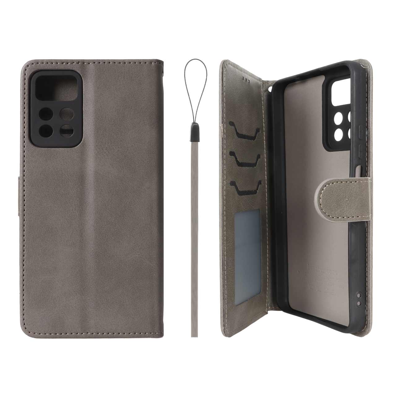 کیف موبایل مگنتی درجه یک داخل خز MNC Plus مدل Xiaomi Redmi Note 11 Pro Plus - خاکستری