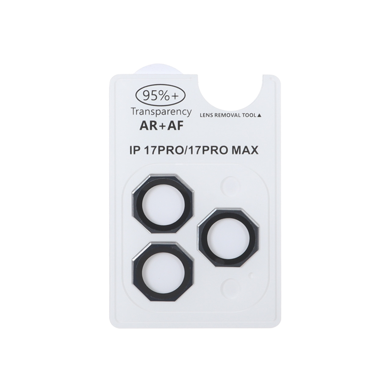 محافظ لنز رینگی اورجینال شابلون دار AR AF مدل Apple iPhone 17 Pro Max / 17 Pro - سرمه ای