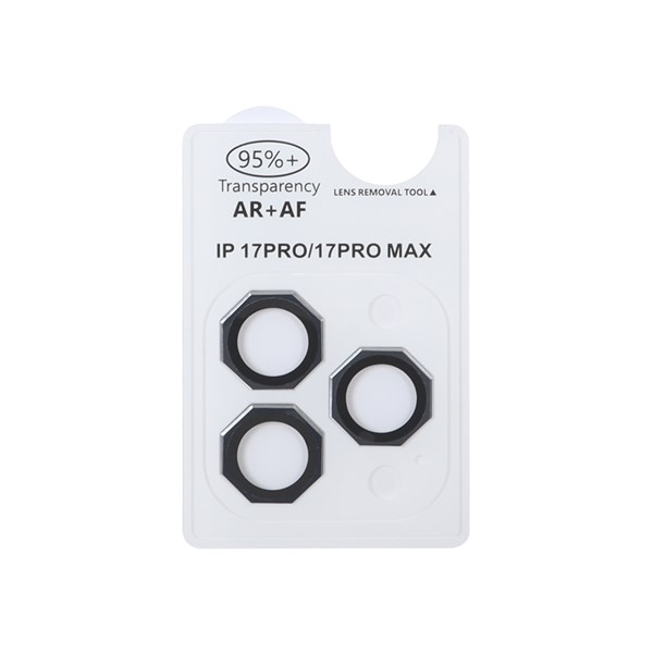 محافظ لنز رینگی اورجینال شابلون دار AR AF مدل Apple iPhone 17 Pro Max / 17 Pro - سرمه ای