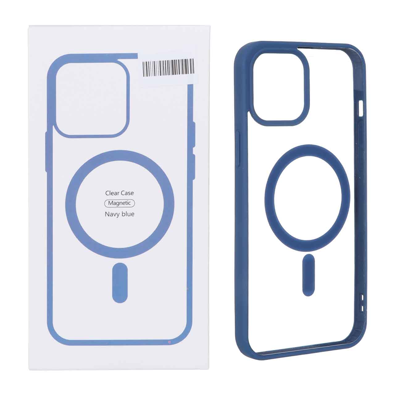 قاب شفاف Apple iPhone 12 Pro Max با قابلیت شارژ MagSafe - سرمه ای (پک دار)