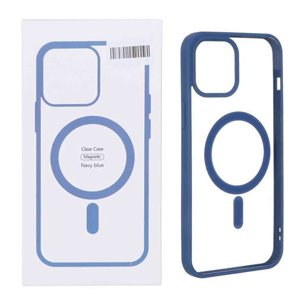 قاب شفاف Apple iPhone 12 Pro Max با قابلیت شارژ MagSafe - سرمه ای (پک دار)