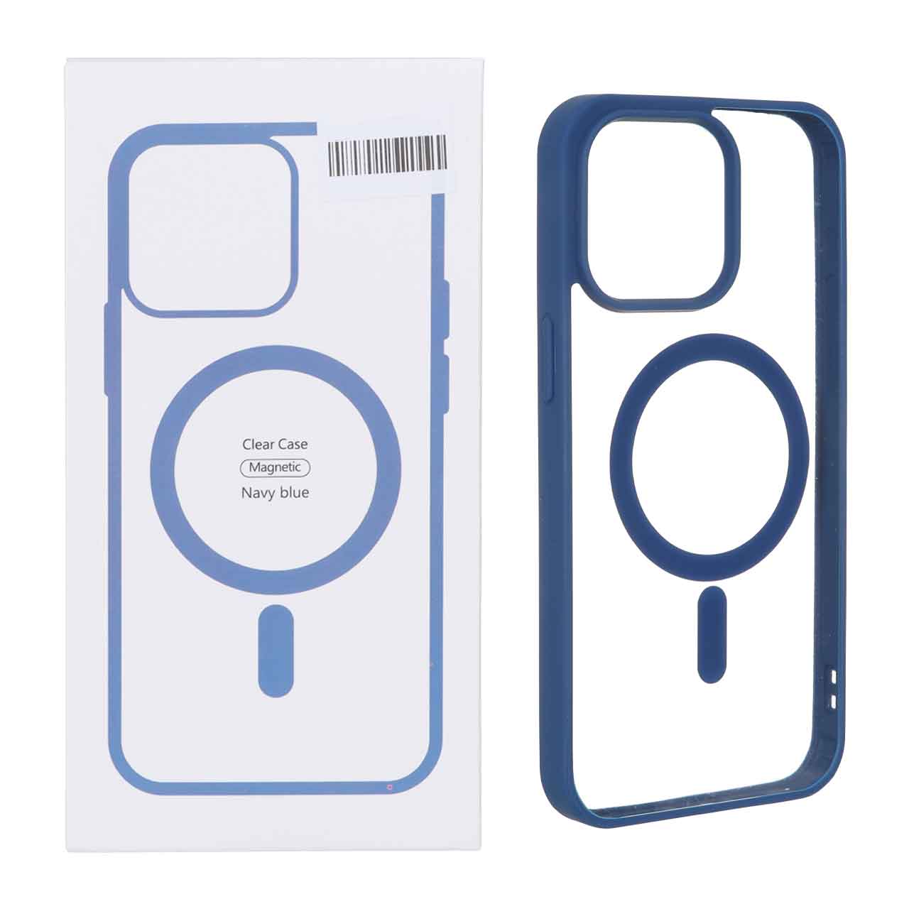 قاب شفاف Apple iPhone 15 Pro Max با قابلیت شارژ MagSafe - سرمه ای (پک دار)