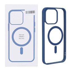قاب شفاف Apple iPhone 15 Pro Max با قابلیت شارژ MagSafe - سرمه ای (پک دار)