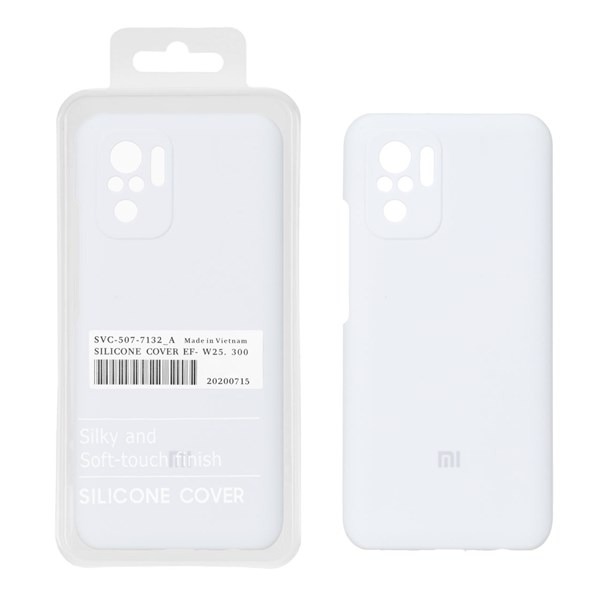 قاب سیلیکونی پاک کنی اورجینال درجه یک Xiaomi Redmi Note 10 4G / Redmi Note 10S / Poco M5S - سفید (پک دار)