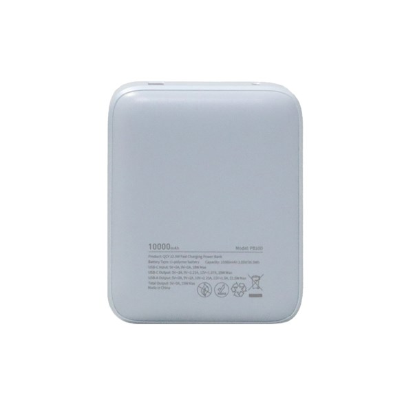 پاوربانک فست شارژ QCY 10000mAh مدل PB10D 22.5W - آبی (گارانتی 18 ماهه شرکتی)