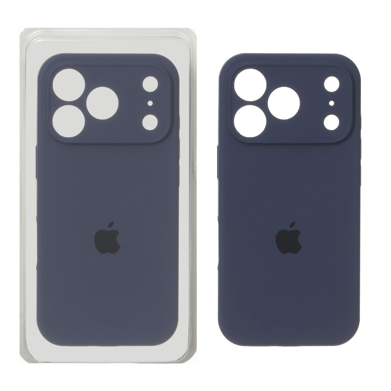 قاب سیلیکونی پاک کنی محافظ لنزدار اورجینال Apple iPhone 17 Pro Max - سرمه ای تیره (پک دار) - NTC