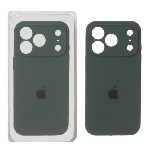 قاب سیلیکونی پاک کنی محافظ لنزدار اورجینال Apple iPhone 17 Pro Max - سبز تیره (پک دار) - NTC