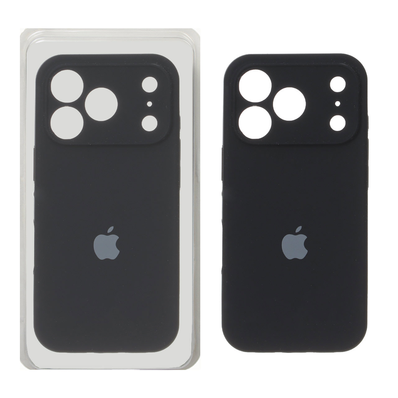 قاب سیلیکونی پاک کنی محافظ لنزدار اورجینال Apple iPhone 17 Pro Max - مشکی (پک دار) - NTC