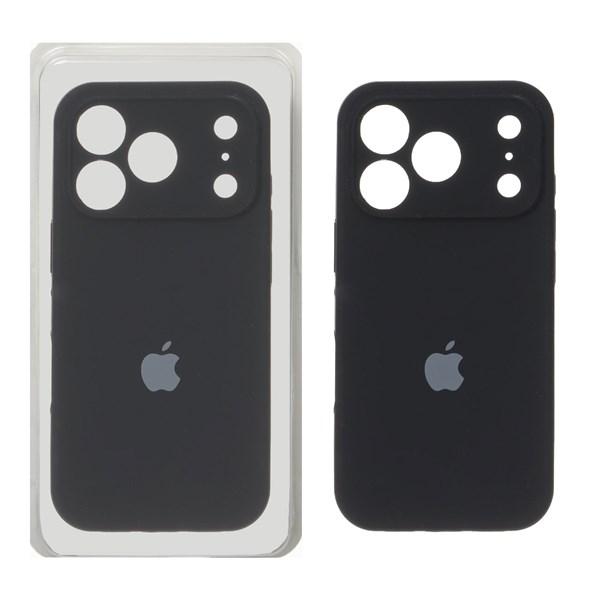 قاب سیلیکونی پاک کنی محافظ لنزدار اورجینال Apple iPhone 17 Pro Max - مشکی (پک دار) - NTC