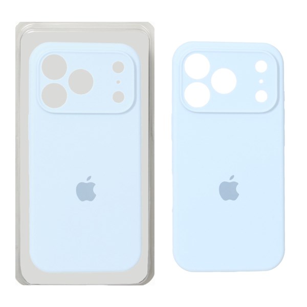 قاب سیلیکونی پاک کنی محافظ لنزدار اورجینال Apple iPhone 17 Pro Max - آبی آسمانی (پک دار) - NTC