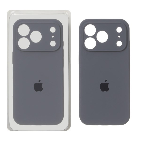 قاب سیلیکونی پاک کنی محافظ لنزدار اورجینال Apple iPhone 17 Pro Max - خاکستری (پک دار) - NTC