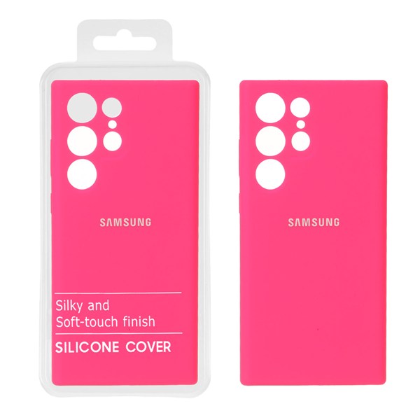 قاب سیلیکونی پاک کنی اورجینال درجه یک Samsung Galaxy S23 Ultra - صورتی فانتزی (پک دار) - NTC