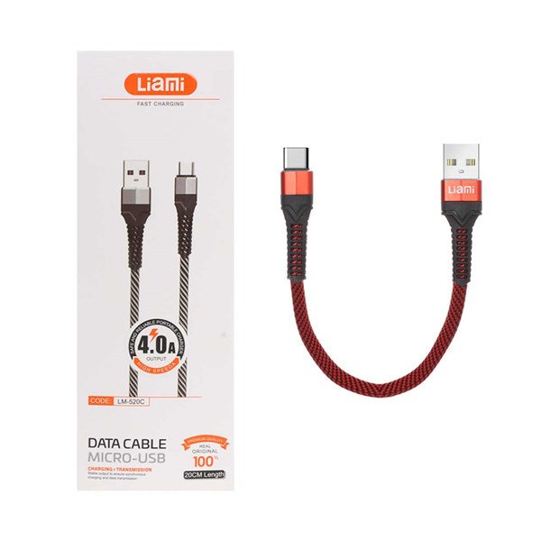 کابل شارژ فست پاوربانک Liami Type-C مدل LM-520C - قرمز (گارانتی شش ماهه شرکتی)