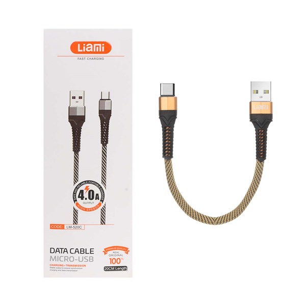 کابل شارژ فست پاوربانک Liami Type-C مدل LM-520C - طلایی (گارانتی شش ماهه شرکتی)
