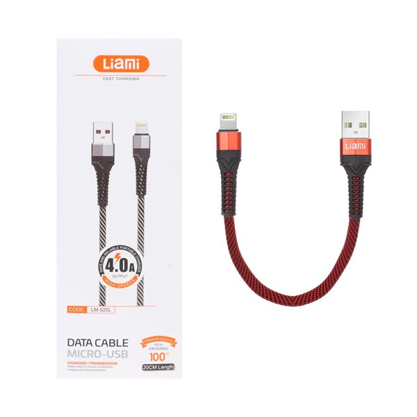 کابل شارژ فست پاوربانک آیفون Liami مدل LM-520L - قرمز (گارانتی شش ماهه شرکتی)