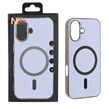 قاب سوزنی طرح مگ سیف مگنت فلزی دور براق Apple iPhone 16 - یاسی (پک دار)