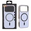قاب سوزنی طرح مگ سیف مگنت فلزی دور براق Apple iPhone 17 Pro - یاسی (پک دار)
