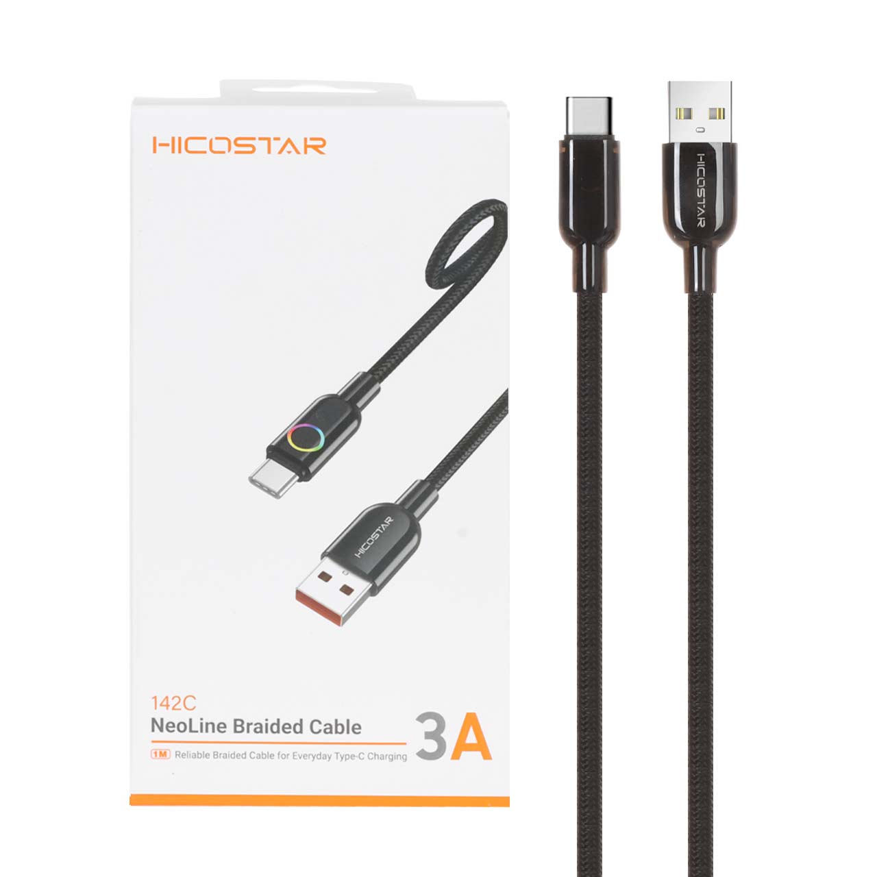 کابل شارژ فست Hicostar Type-C مدل142C - مشکی
