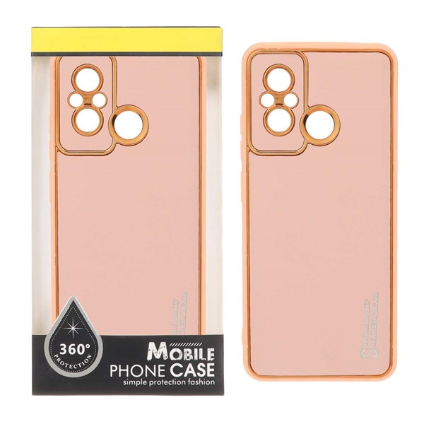 قاب My Case چرمی Leather Sheath مدل Xiaomi Redmi 12C / Redmi 11A / Poco C55 - صورتی (پک دار)