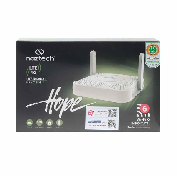 مودم همراه Naztech 4G-LTE مدل Hope N300-CAT4 - سفید