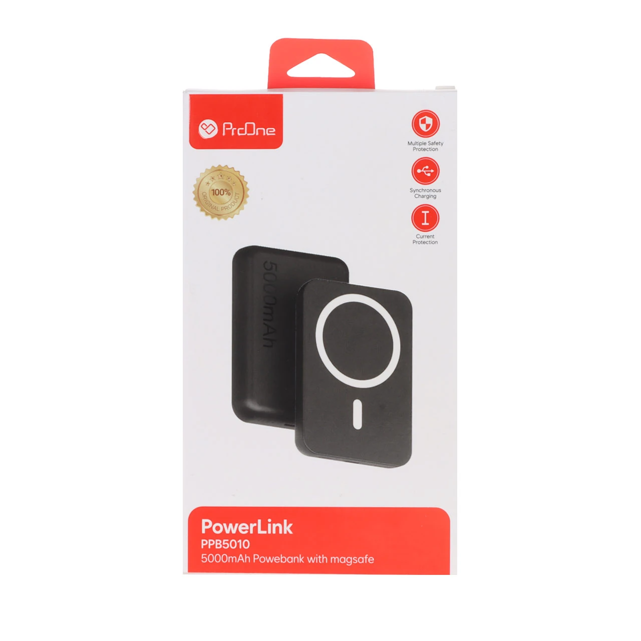 پاوربانک وایرلس و فست شارژ ProOne 5000mAh مدل PPB5010 PowerLink 20W - مشکی سفید (یکساله کاوان)