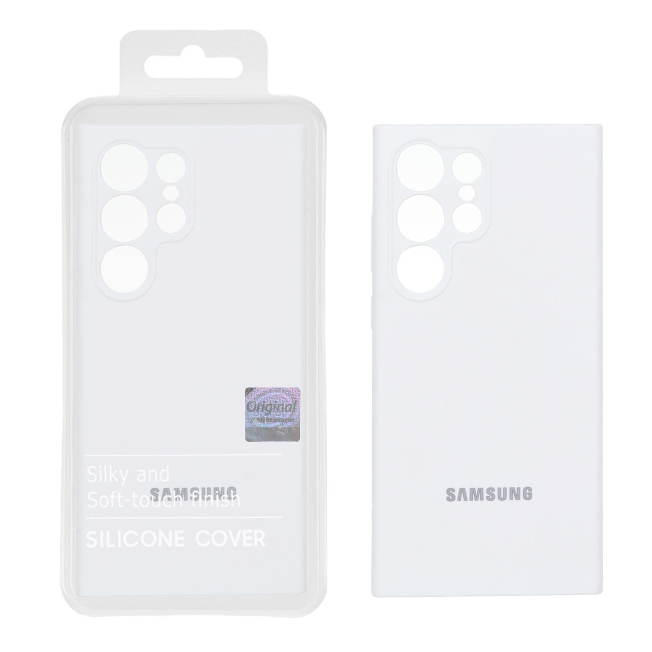 قاب سیلیکونی پاک کنی اورجینال Master Quality مدل Samsung Galaxy S23 Ultra - سفید (پک دار)