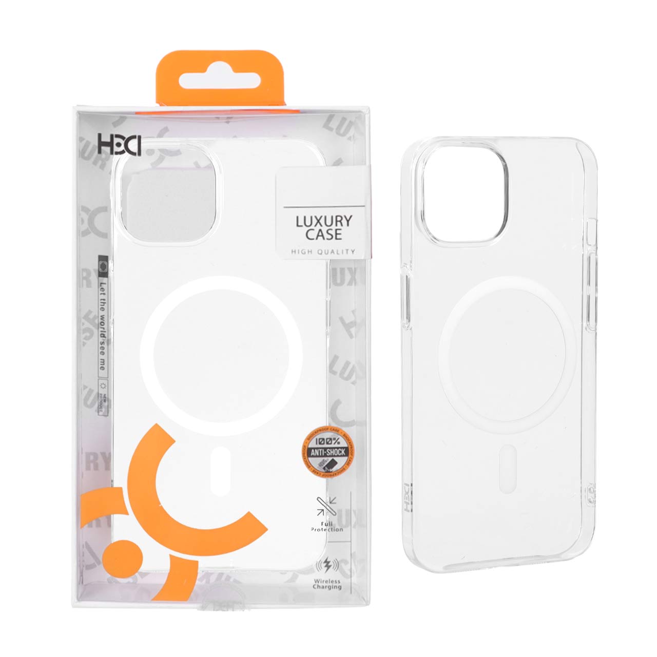 قاب اورجینال HDD کریستالی Slim PC MagSafe مدل Apple iPhone 13 / iPhone 14 - سفید (پک دار)