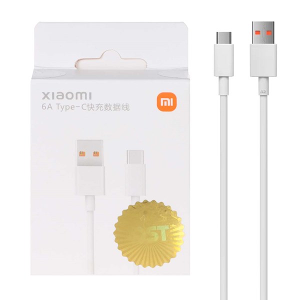 کابل شارژ فست 67W اصلی Xiaomi Type-C 6A  - سفید -DST (گارانتی شش ماهه شرکتی)