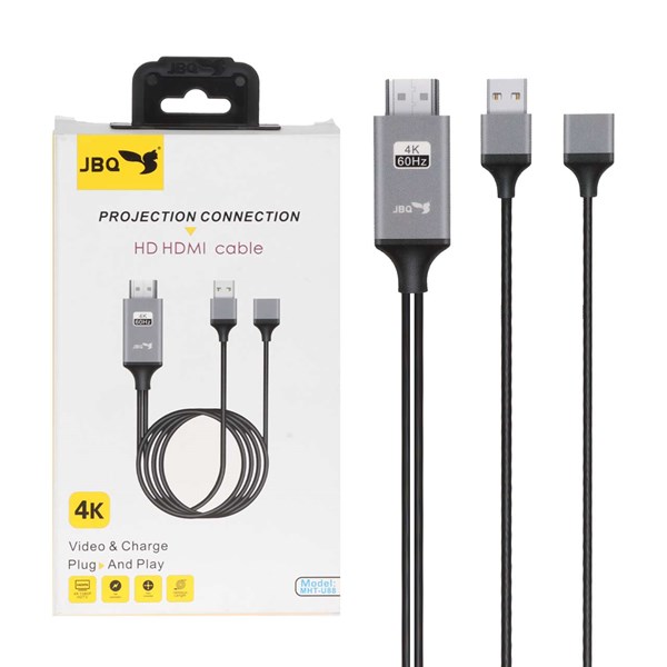 کابل 1.8 متری JBQ USB To HDMI مدل MHT-U88 - مشکی (گارانتی یکساله رصاصی)