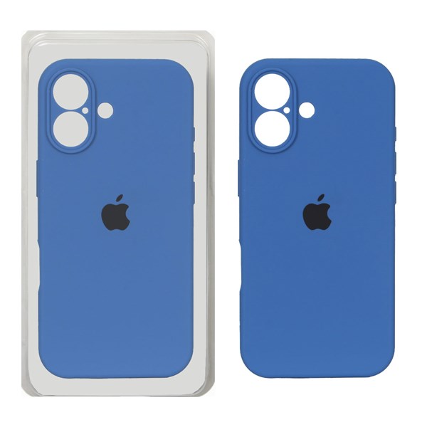 قاب سیلیکونی پاک کنی محافظ لنزدار اورجینال Apple iPhone 16 - آبی کد 1 (پک دار) - NTC