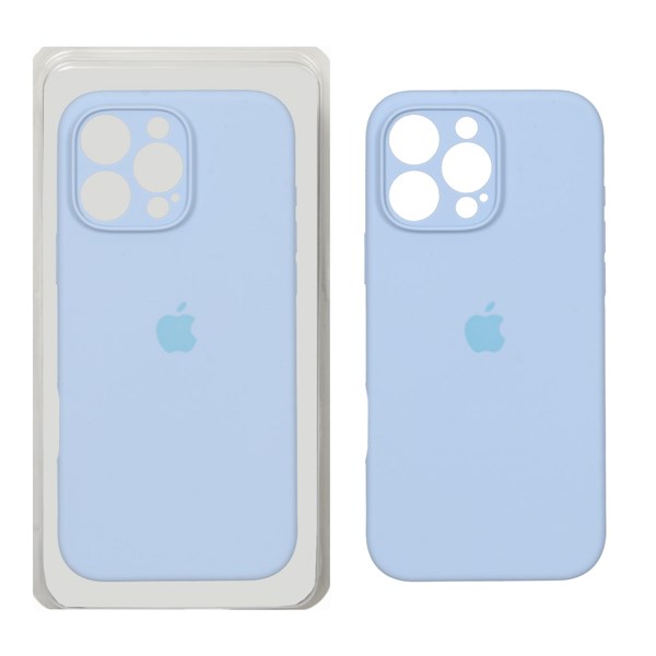 قاب سیلیکونی پاک کنی محافظ لنزدار اورجینال Apple iPhone 16 Pro Max - آبی کبریتی (پک دار) - NTC