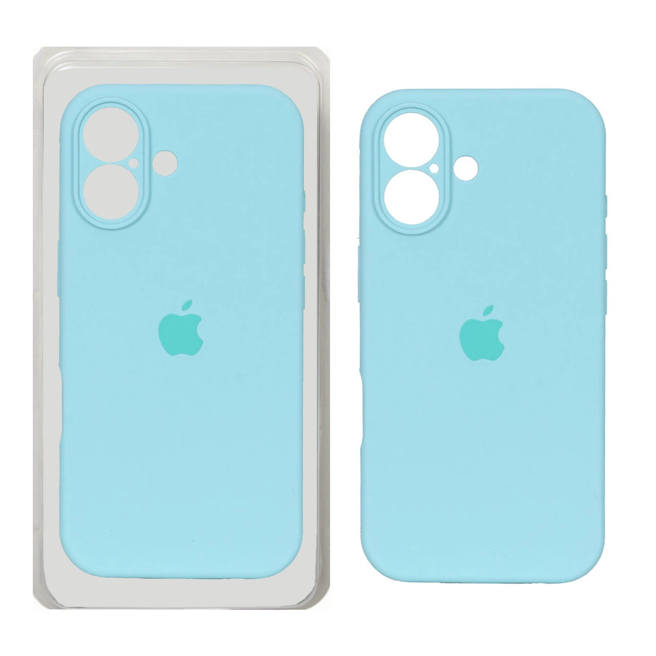 قاب سیلیکونی پاک کنی محافظ لنزدار اورجینال Apple iPhone 17 - سبزآبی (پک دار) - NTC