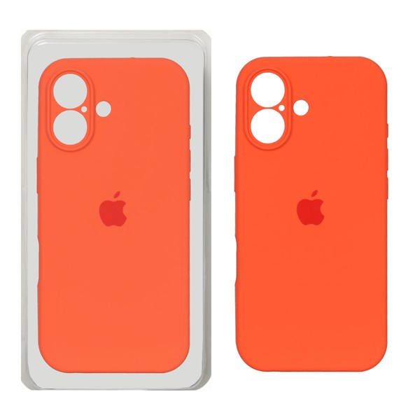 قاب سیلیکونی پاک کنی محافظ لنزدار اورجینال Apple iPhone 17 - نارنجی تیره (پک دار) - NTC