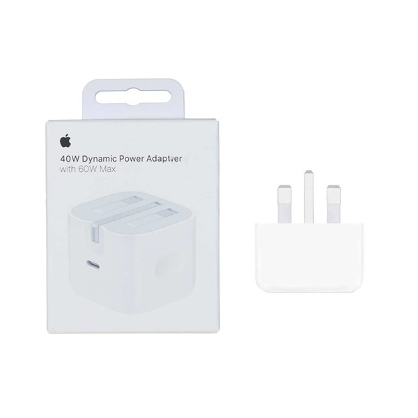 شارژر 40 وات اپل مدل 40W Dynamic Power Adapter with 60W Max - اصل چین (گارانتی 18 ماهه تعویض اچ دی سرویس )