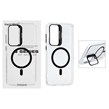 قاب اورجینال Q Series Bracket کریستالی Magsafe لنز استندشو Samsung Galaxy S25 FE - مشکی (پک دار )