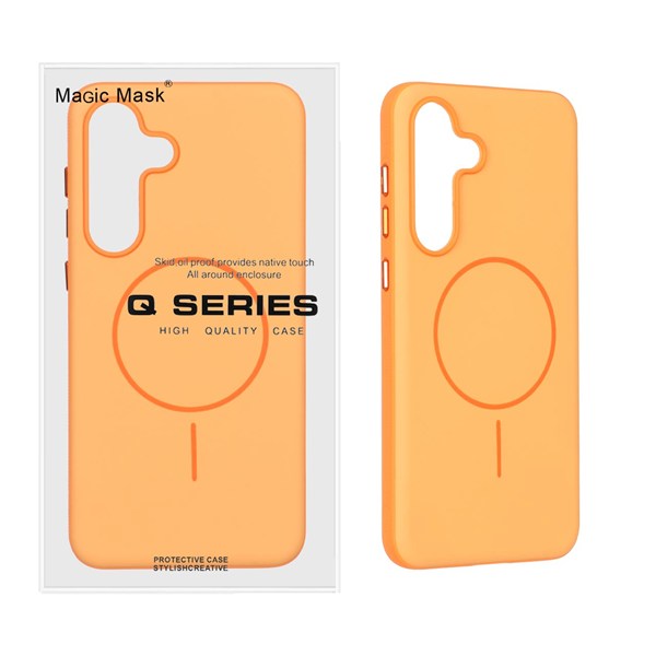 قاب Defender Shield پشت سخت Magsafe مدل Samsung Galaxy S25 FE - نارنجی (پک دار)