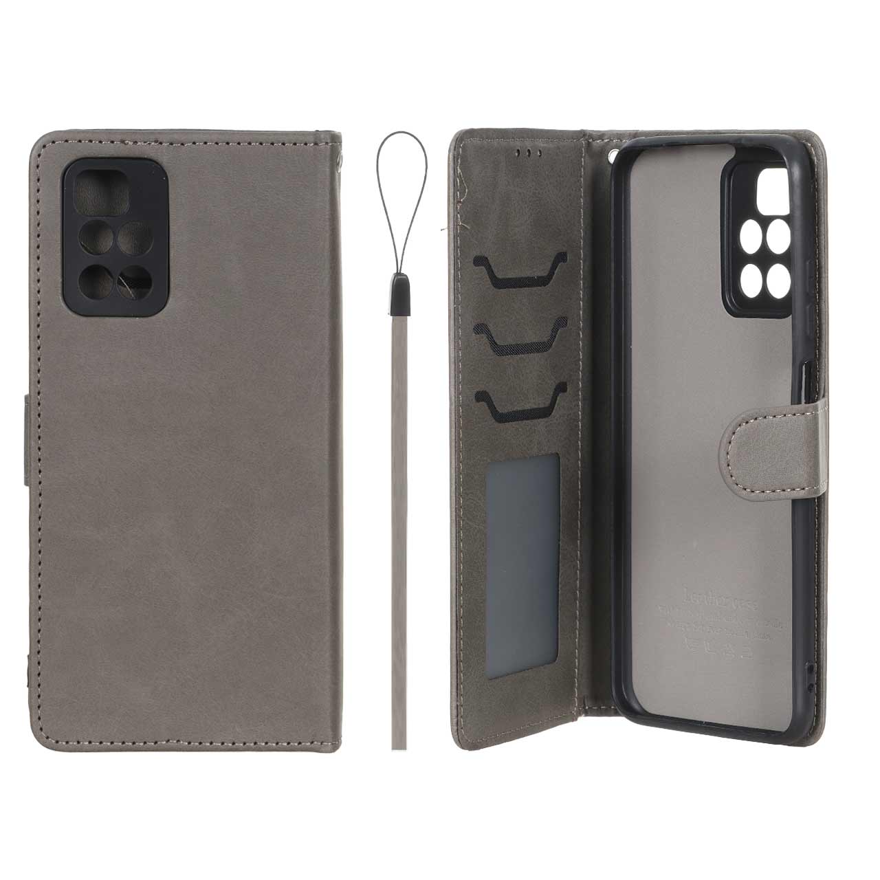کیف موبایل مگنتی درجه یک داخل خز MNC Plus مدل Xiaomi Redmi 10 / Redmi 10 Prime - خاکستری