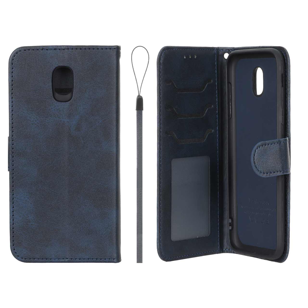 کیف موبایل مگنتی درجه یک داخل خز MNC Plus مدل Samsung Galaxy J5 Pro / J530 - سرمه ای