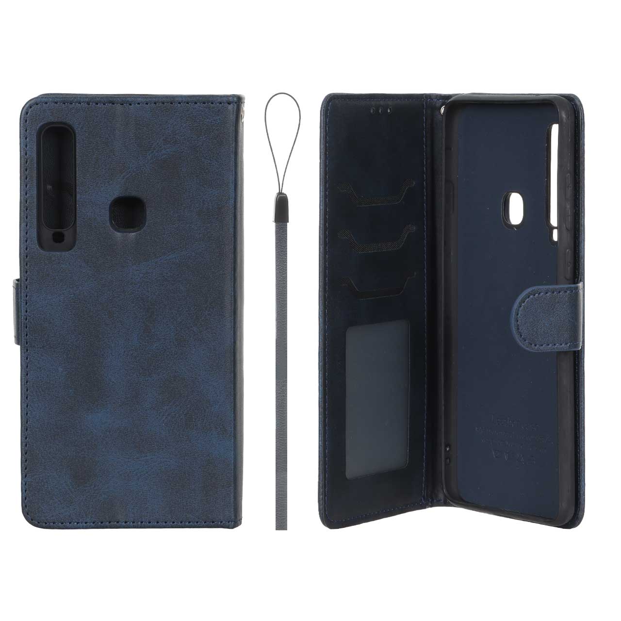 کیف موبایل مگنتی درجه یک داخل خز MNC Plus مدل Samsung Galaxy A9 (2018) - سرمه ای