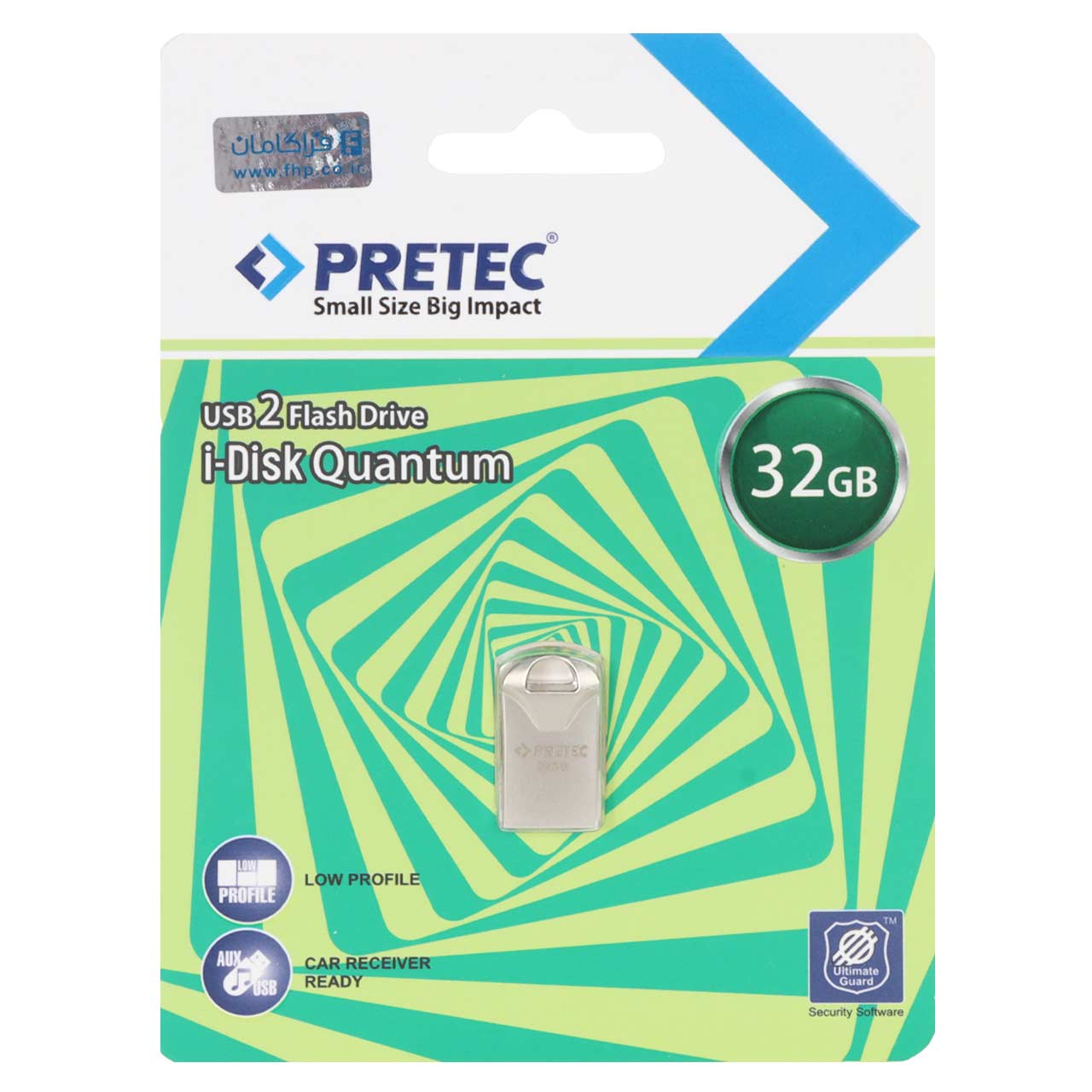 فلش مموری Pretec USB2.0 مدل Quantum ظرفیت 32GB - نقره ای (گارانتی فراگامان)