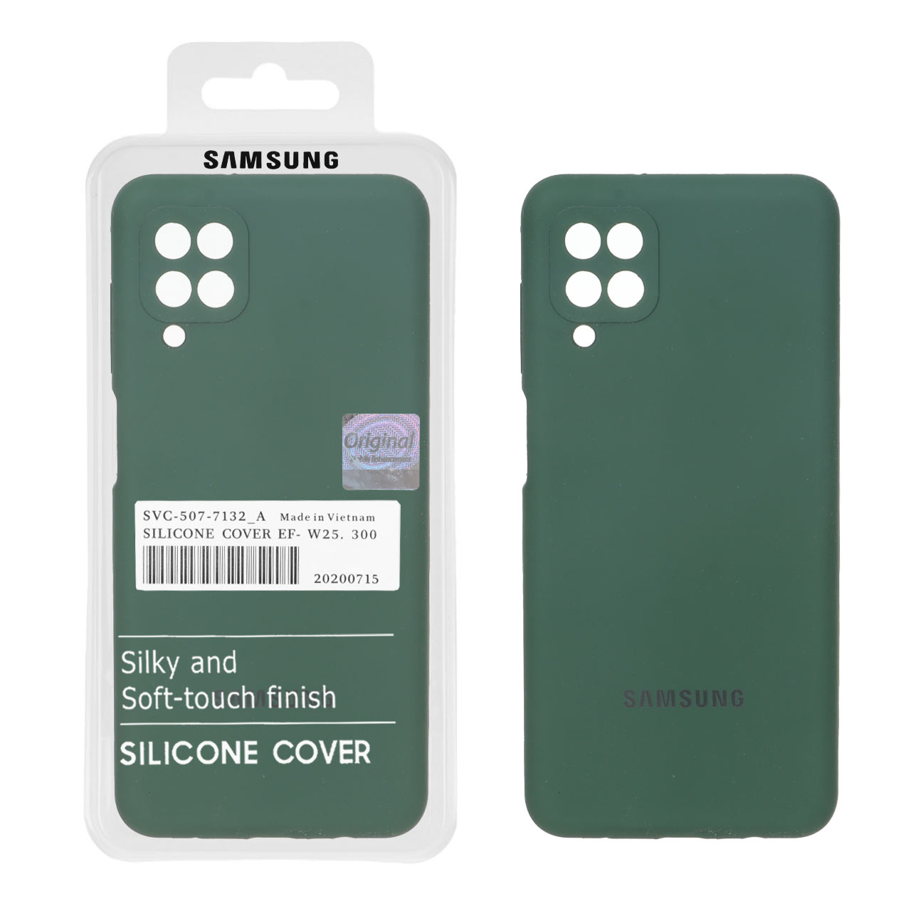 قاب سیلیکونی پاک کنی اورجینال Master Quality مدل Samsung Galaxy A12 / M12 / F12 - سبز ارتشی (پک دار)