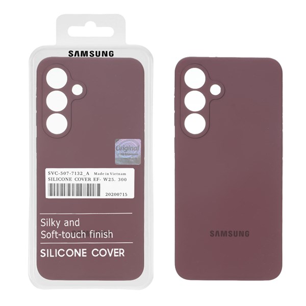 قاب سیلیکونی پاک کنی اورجینال Master Quality مدل Samsung Galaxy S25 FE - قهوه ای (پک دار)