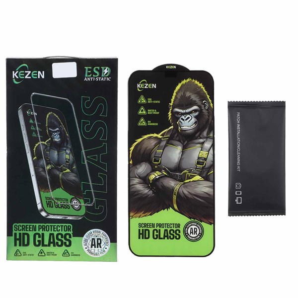 محافظ صفحه نمایش شیشه ای Full Cover Kezen Anti Static ESD مدل Apple iPhone 11 Pro / iPhone XS / iPhone X (پک دار)